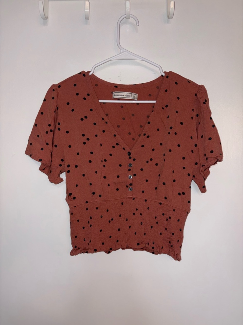🍀4 for 25🍀 Abercrombie & Fitch | Short Sleeve Polka Dot Blouse